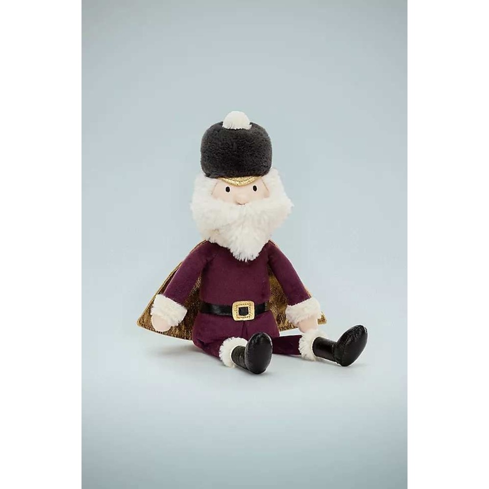 Anthro Jellycat Nutcracker King Plush Toy  13" Purple Gold Cape Holiday Decor
